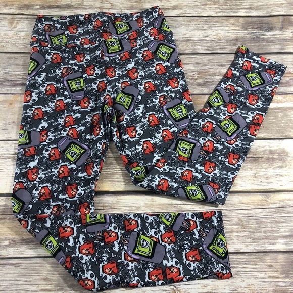 LuLaRoe Pants - LuLaRoe Halloween Apples & Bottles Grey Leggings